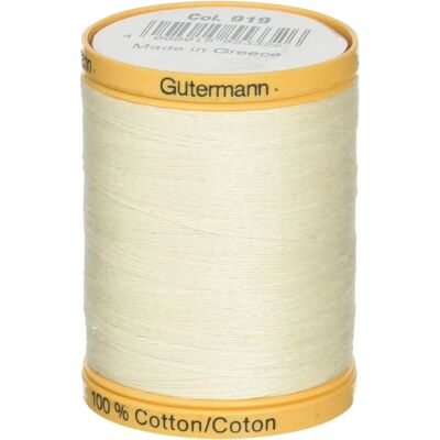 Fil de coton Gütermann blanc d'œuf - Naturel, Polyvalent, 876 yards - Publicité Fil de coton Gütermann blanc d'œuf - Naturel, Polyvalent, 876 yards - Publicité