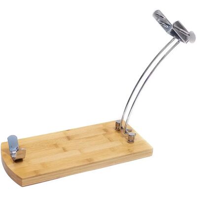 Fackelmann Klappbarer Schinkenhalter - Naturholz und Silber - Fleischart Fackelmann Klappbarer Schinkenhalter - Naturholz und Silber - Fleischart