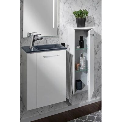 Fackelmann SBC Badezimmer Unterschrank-Set - Weiß, Glas Anthrazit Fackelmann SBC Badezimmer Unterschrank-Set - Weiß, Glas Anthrazit