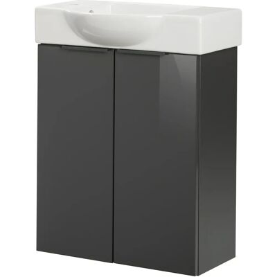 Fackelmann SBC Wandmontierter Badezimmer-Unterschrank - Keramikbecken, Anthrazit Fackelmann SBC Wandmontierter Badezimmer-Unterschrank - Keramikbecken, Anthrazit