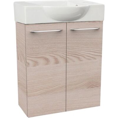 FACKELMANN SBC Waschbecken-Set - Keramik & Holz 55cm FACKELMANN SBC Waschbecken-Set - Keramik & Holz 55cm