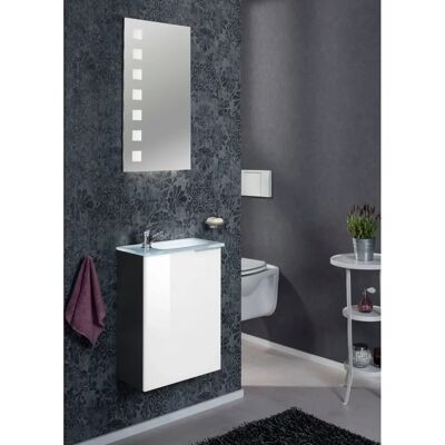 Fackelmann SBC KARA Gäste WC Set 45cm - Weiß/Anthrazit Glas Fackelmann SBC KARA Gäste WC Set 45cm - Weiß/Anthrazit Glas
