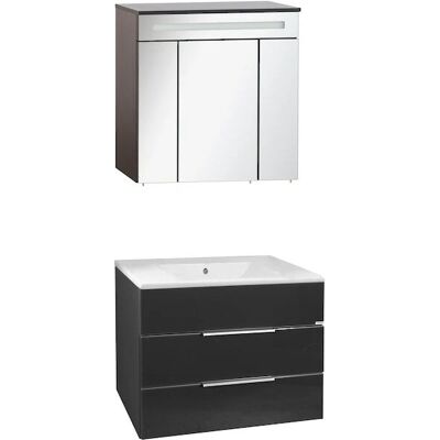 FACKELMANN KARA Wandhängendes Waschplatz-Set - 80cm, Anthrazit FACKELMANN KARA Wandhängendes Waschplatz-Set - 80cm, Anthrazit