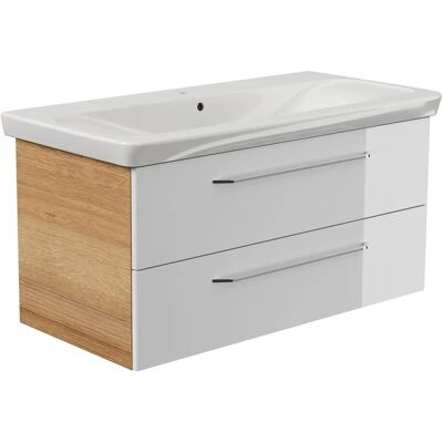 Fackelmann Milano Badezimmer Set - Wandmontage, Weiß & Asteiche Fackelmann Milano Badezimmer Set - Wandmontage, Weiß & Asteiche