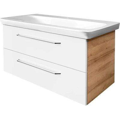 Fackelmann Milano Badezimmer Set - Wandmontage, Weiß & Asteiche Fackelmann Milano Badezimmer Set - Wandmontage, Weiß & Asteiche