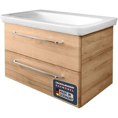 Fackelmann Milano Wandbadmöbel-Set - 2 Schubladen Keramik Waschbecken Fackelmann Milano Wandbadmöbel-Set - 2 Schubladen Keramik Waschbecken
