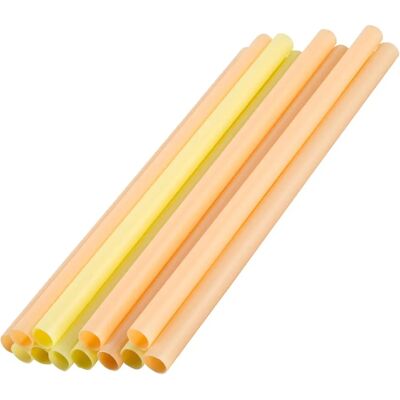 Fackelmann Pailles en Plastique Réutilisables - 12 Pièces - Jaune/Orange - Paille Fackelmann Pailles en Plastique Réutilisables - 12 Pièces - Jaune/Orange - Paille