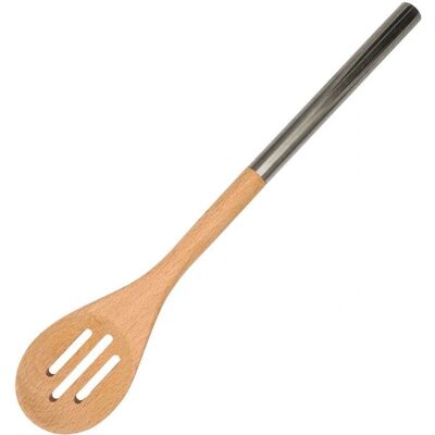 Cucchiaio di legno con manico in inox - Utensile da cucina Cucchiaio di legno con manico in inox - Utensile da cucina