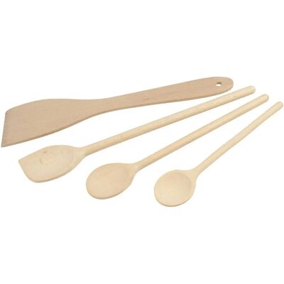 Set di Utensili da Cucina in Legno Ecologico Fackelmann - 4 Pezzi Set di Utensili da Cucina in Legno Ecologico Fackelmann - 4 Pezzi