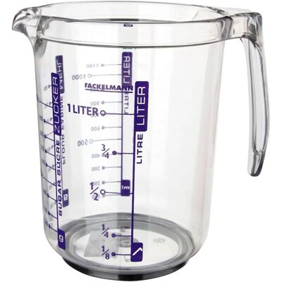 Fackelmann Copo Medidor - 1L Transparente de Plástico para Cozinha Fackelmann Copo Medidor - 1L Transparente de Plástico para Cozinha