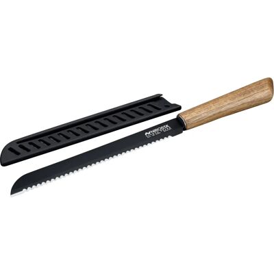 Couteau à pain Nirosta Flow - 20cm Acier inoxydable, Manche noir Couteau à pain Nirosta Flow - 20cm Acier inoxydable, Manche noir