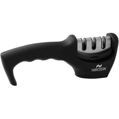 Aiguiseur de couteaux Nirosta Quick-Sharp - 3 étapes, noir et argent Aiguiseur de couteaux Nirosta Quick-Sharp - 3 étapes, noir et argent