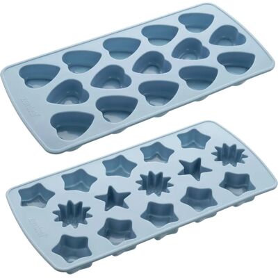 Zenker 43559 Pralinenform Herz- oder Sternform - Silikon - Blau - Produkt Zenker 43559 Pralinenform Herz- oder Sternform - Silikon - Blau - Produkt