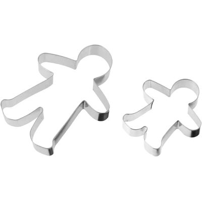 Ensemble de 2 emporte-pièces homme en pain d'épices Zenker - Tailles variées - Outils de Noël - Publicité Ensemble de 2 emporte-pièces homme en pain d'épices Zenker - Tailles variées - Outils de Noël - Publicité