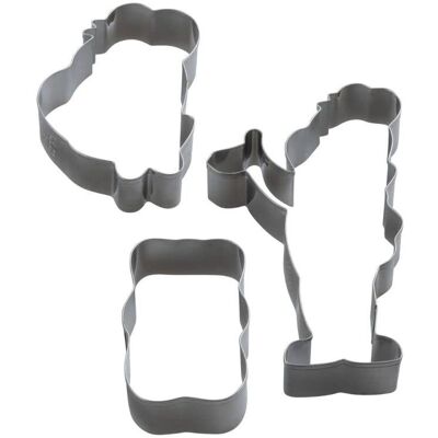 Zenker Beer Koekjesvormen - Set van 3 roestvrijstalen koekjesvormen Zenker Beer Koekjesvormen - Set van 3 roestvrijstalen koekjesvormen