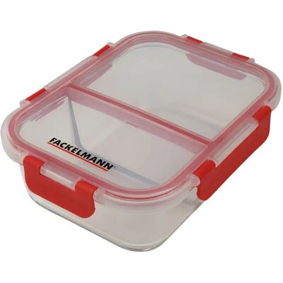 Fackelmann Glas Aufbewahrungsbox - 1000ml - 2 Fächer Fackelmann Glas Aufbewahrungsbox - 1000ml - 2 Fächer