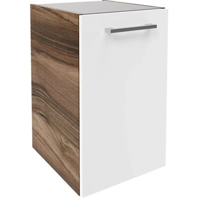 Fackelmann Verona Waschtischunterbauschrank - 35cm, links, Dunkelwalnuss/Weiß Hochglanz Fackelmann Verona Waschtischunterbauschrank - 35cm, links, Dunkelwalnuss/Weiß Hochglanz