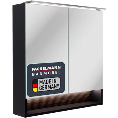Fackelmann B.Paris LED-Spiegelschrank - Schwarz matt / Dunkelbraun - Badmöbel Fackelmann B.Paris LED-Spiegelschrank - Schwarz matt / Dunkelbraun - Badmöbel
