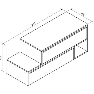 FACKELMANN VITA Waschtischunterschrank - Helles Eichenoptik, Weiß, 129cm FACKELMANN VITA Waschtischunterschrank - Helles Eichenoptik, Weiß, 129cm