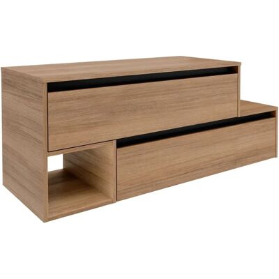 FACKELMANN VITA Waschtischunterschrank - Asymmetrisch, 129cm, Summer Oak FACKELMANN VITA Waschtischunterschrank - Asymmetrisch, 129cm, Summer Oak