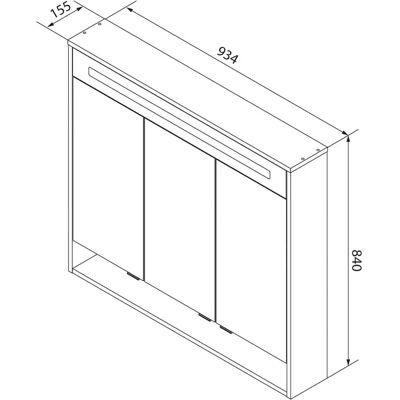 Fackelmann Natura LED-Spiegelschrank - Eiche, 93cm Fackelmann Natura LED-Spiegelschrank - Eiche, 93cm