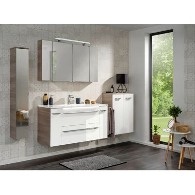 FACKELMANN Luxor Szafka pod umywalkę - Biała (kamienny wygląd) - 79,5cm szerokość FACKELMANN Luxor Szafka pod umywalkę - Biała (kamienny wygląd) - 79,5cm szerokość