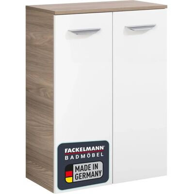 FACKELMANN Luxor szekrény fürdőszobába - 60,5cm Biały wysoki połysk, Regulowane półki FACKELMANN Luxor szekrény fürdőszobába - 60,5cm Biały wysoki połysk, Regulowane półki