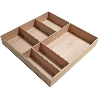Organizzatore di cassetti in legno di faggio Fackelmann - Accessorio per il bagno Organizzatore di cassetti in legno di faggio Fackelmann - Accessorio per il bagno