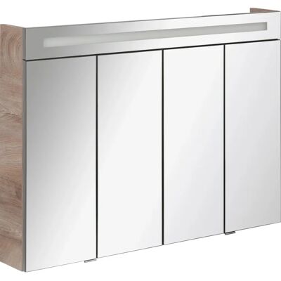 FACKELMANN Twindy Badspiegelschrank - 110cm, 4 Türen, Grau FACKELMANN Twindy Badspiegelschrank - 110cm, 4 Türen, Grau