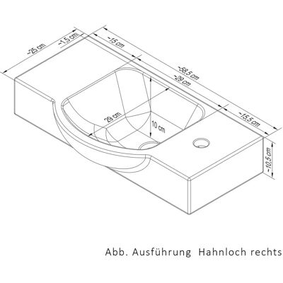 FACKELMANN Keramikwaschbecken Rund 55cm für Gäste-WC FACKELMANN Keramikwaschbecken Rund 55cm für Gäste-WC