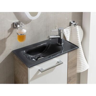 FACKELMANN SBC Glaswaschbecken - Anthrazit, 45cm, Ohne Überlauf FACKELMANN SBC Glaswaschbecken - Anthrazit, 45cm, Ohne Überlauf