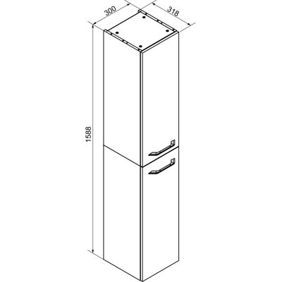 FACKELMANN B.clever Wandhochschrank - 2 Türen, 159cm hoch, Beige FACKELMANN B.clever Wandhochschrank - 2 Türen, 159cm hoch, Beige