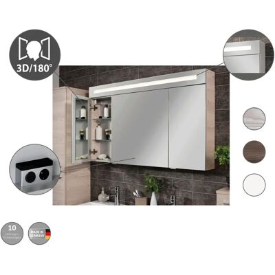 FACKELMANN CL 120 Weiß Spiegelschrank mit LED-Beleuchtung FACKELMANN CL 120 Weiß Spiegelschrank mit LED-Beleuchtung