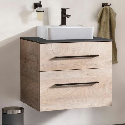 Fackelmann Oxford Waschtischunterschrank - Natur Eiche - 60cm Fackelmann Oxford Waschtischunterschrank - Natur Eiche - 60cm