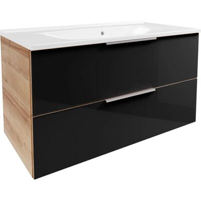 Fackelmann B.BRILLANT Badmöbel Set - 2-teilig, 100cm, Anthrazit Glas/Braun Fackelmann B.BRILLANT Badmöbel Set - 2-teilig, 100cm, Anthrazit Glas/Braun