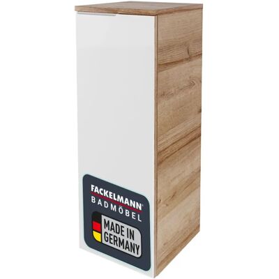 Fackelmann B.BRILLANT Midischrank - Wandmontage, 30cm, Weiß Glas/Braun Fackelmann B.BRILLANT Midischrank - Wandmontage, 30cm, Weiß Glas/Braun