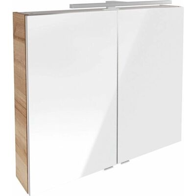 Fackelmann B.BRILLANT LED-Spiegelschrank - 80cm - Braun hell Fackelmann B.BRILLANT LED-Spiegelschrank - 80cm - Braun hell
