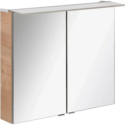FACKELMANN 80cm Eichenoptik Badspiegelschrank - LED, 2 Türen FACKELMANN 80cm Eichenoptik Badspiegelschrank - LED, 2 Türen
