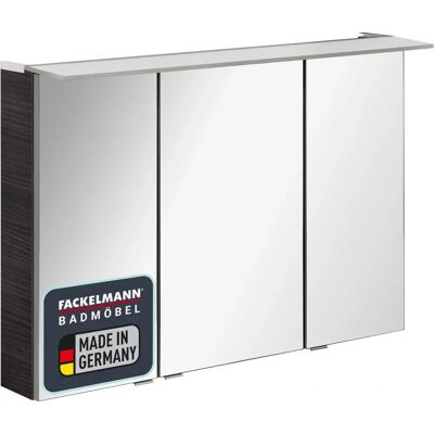 FACKELMANN Dark-Eiche Badspiegelschrank - 3 Glaseinlegeböden FACKELMANN Dark-Eiche Badspiegelschrank - 3 Glaseinlegeböden