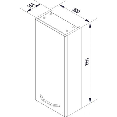 Fackelmann Milano Hängeschrank - Weiß, 30cm x 68cm x 15cm Fackelmann Milano Hängeschrank - Weiß, 30cm x 68cm x 15cm