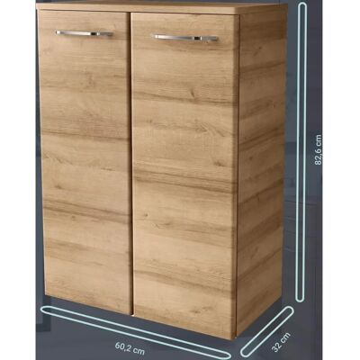 FACKELMANN Milano Badschrank - Ast-Eiche, 2 Glaseinlegeböden, 2 Türen FACKELMANN Milano Badschrank - Ast-Eiche, 2 Glaseinlegeböden, 2 Türen