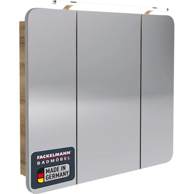 FACKELMANN Milano Badezimmer Spiegelschrank - Braun, 90cm FACKELMANN Milano Badezimmer Spiegelschrank - Braun, 90cm
