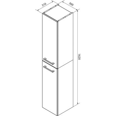 FACKELMANN Badschrank - 30cm Weiß/Natur Eiche - Badezimmermöbel FACKELMANN Badschrank - 30cm Weiß/Natur Eiche - Badezimmermöbel