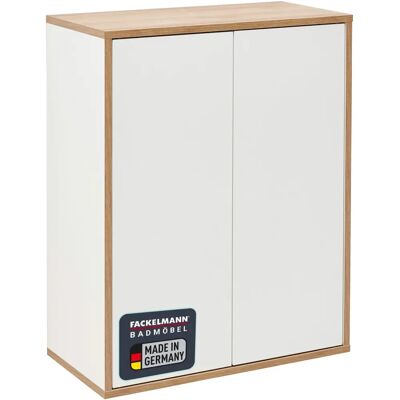 Fackelmann Finn Midischrank - Weiß, 60cm, 75cm, 2 Glasböden - Badezimmermöbel Fackelmann Finn Midischrank - Weiß, 60cm, 75cm, 2 Glasböden - Badezimmermöbel