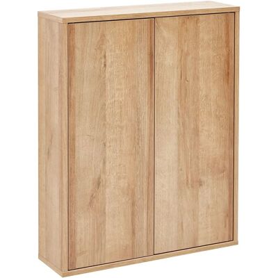 Fackelmann Finn Hängeschrank - 2 Glaseinlegeböden, 2 Türen, Braun Fackelmann Finn Hängeschrank - 2 Glaseinlegeböden, 2 Türen, Braun