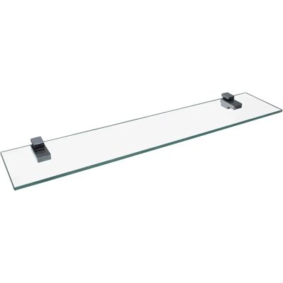 FACKELMANN Glazen Plank - Wandbeugel in Chroom - 60cm Transparant - Badkamer Accessoire FACKELMANN Glazen Plank - Wandbeugel in Chroom - 60cm Transparant - Badkamer Accessoire
