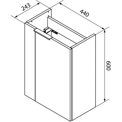 FACKELMANN SBC LUNA Wandhängender Badschrank - Anthrazit - 44x60x24cm FACKELMANN SBC LUNA Wandhängender Badschrank - Anthrazit - 44x60x24cm