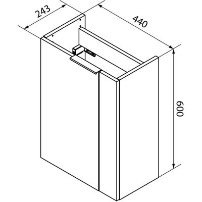 Fackelmann SBC B.PARIS Waschbeckenunterschrank - 45cm, Grau, links Fackelmann SBC B.PARIS Waschbeckenunterschrank - 45cm, Grau, links