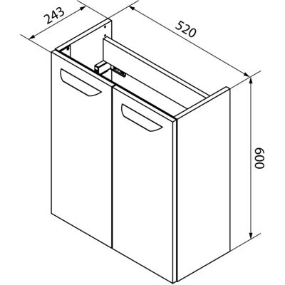 FACKELMANN SBC Waschbeckenunterschrank - braun (steinesche, weiß) - 2 St. Badmöbel für Gäste-WC FACKELMANN SBC Waschbeckenunterschrank - braun (steinesche, weiß) - 2 St. Badmöbel für Gäste-WC