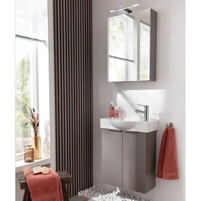 FACKELMANN Spiegelschrank - SBC - Grau - 50x68 cm - Badmöbel FACKELMANN Spiegelschrank - SBC - Grau - 50x68 cm - Badmöbel